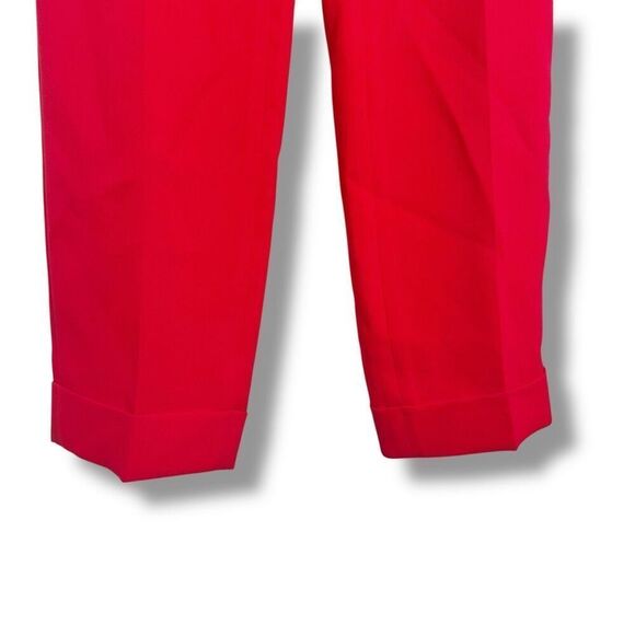 Lafayette 148 New York Red Crepe Clinton Cuffed Trouser Pants Women’s Size 8 - Picture 4 of 10